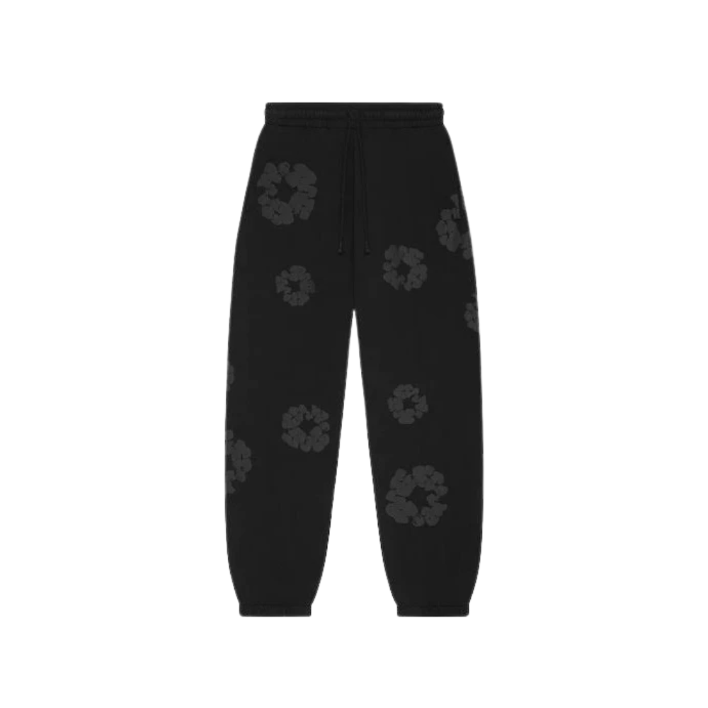 Denim Tears Cotton Wreath Black Sweatpants Monochrome
